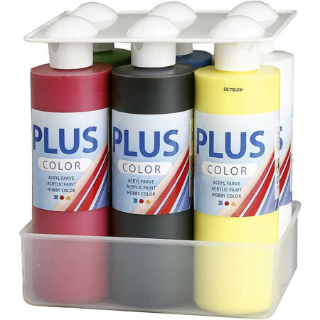 Plus Color acrylverf - Color School 6 x 250 ml - primaire kleuren - Afbeelding 2