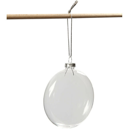 Platte glazen kerstballen - 6 stuks - Afbeelding 3