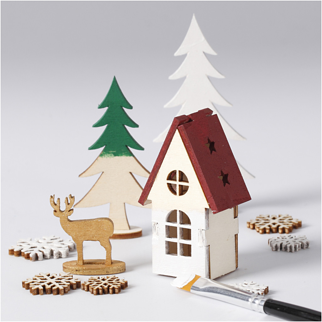 DIY triplex figuren - huis, bomen, hert - Afbeelding 4
