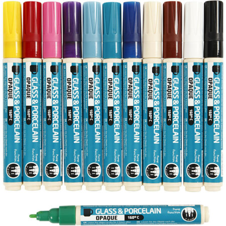 Glas- en Porseleinstiften - dekkend - 12 stuks - Afbeelding 5