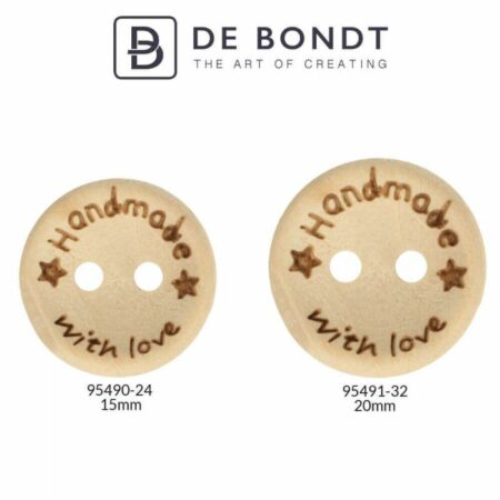 Houten Knoop Handmade With Love - Afbeelding 2