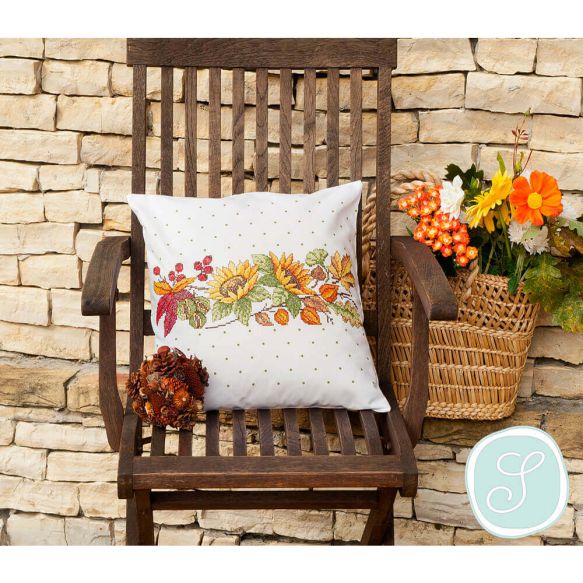 Simy's Studio Borduurpakket - Kussenhoes 4 seizoenen 39cmx39cm - Afbeelding 2