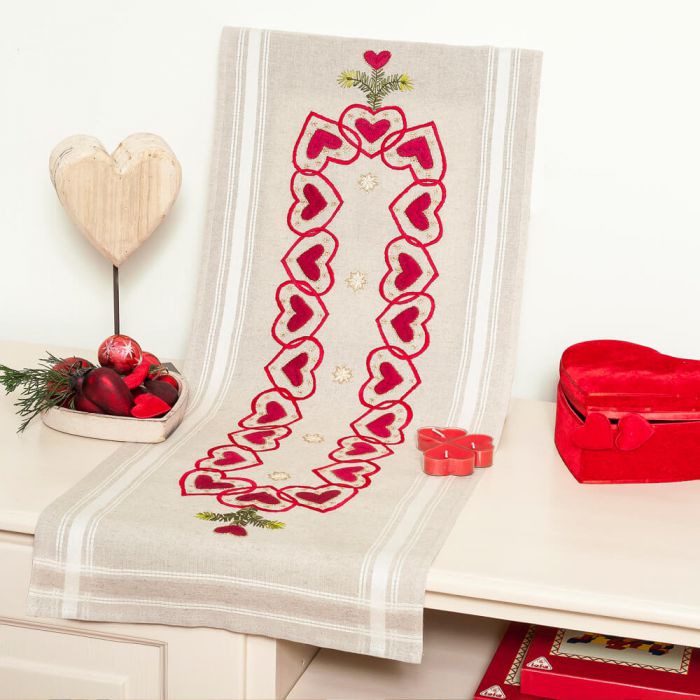 Tissu de Marie Borduurpakket - Kerst Tafelloper 40x100cm