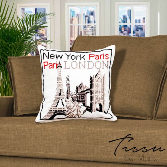 Tissu de Marie Borduurpakket - Kussenhoes (diverse) - Afbeelding 2