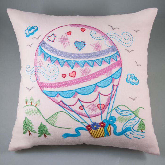 Simy's Studio Borduurpakket - Kussenhoes Luchtballon