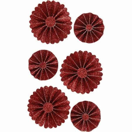 Rosettes, 6 stuks, diverse kleuren - Afbeelding 3