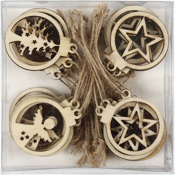 Hangende Kerstdecoratie, 24 stuks, 3 verschillende - Afbeelding 3