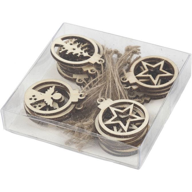 Hangende Kerstdecoratie, 24 stuks, 3 verschillende - Afbeelding 4