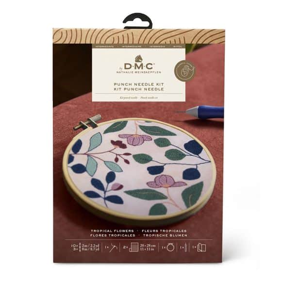 DMC Punch Needle Kit 18,5cm - Tropical Flowers - Afbeelding 4
