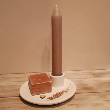 Amberblokje op Kaarsenhouder